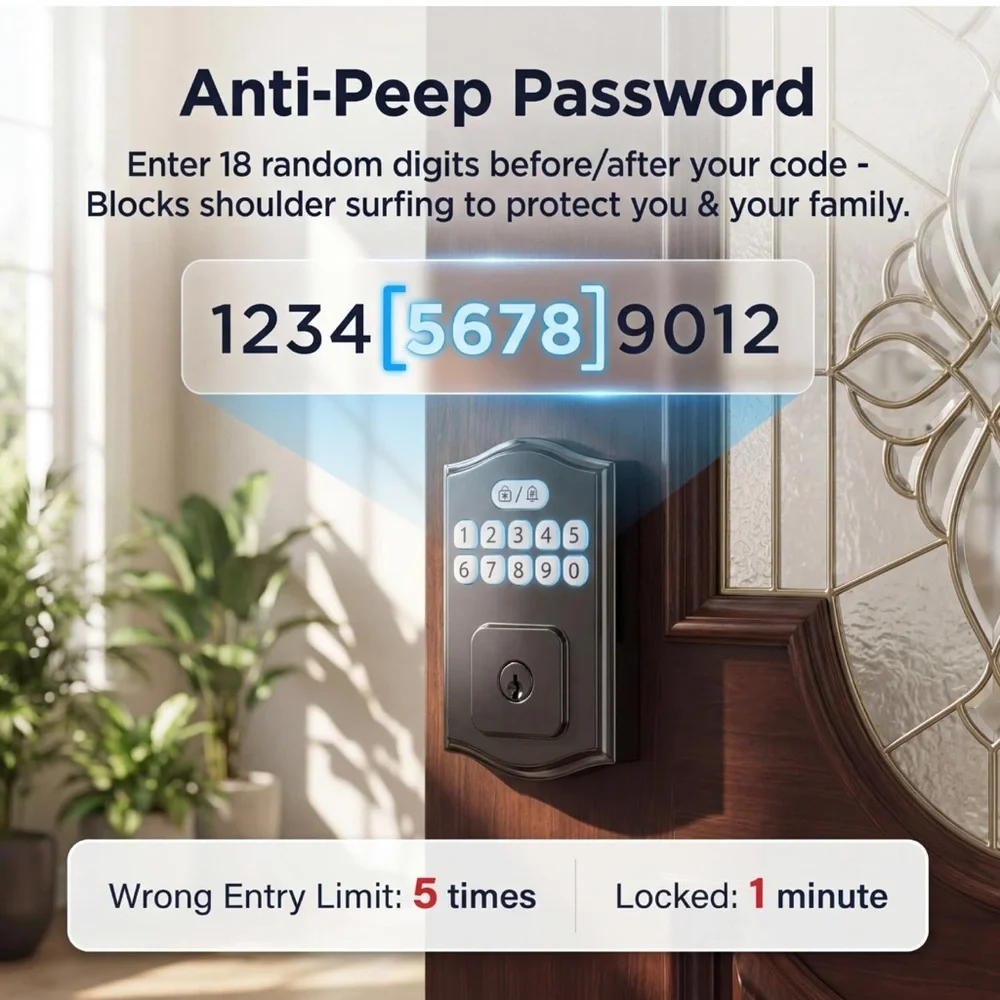 Keyless Electronic Smart Deadbolt Lock - Picture 5 of 9